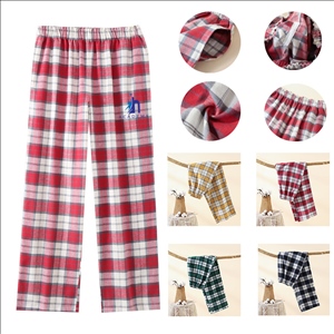 Women's Pajama Pants Long Sleep Soft Cotton Elastic Waist Bottoms Plaid Lounge